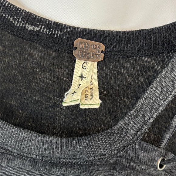 NWT Free People Charcoal Black First Love Lace-Up Long Sleeve Top… - Picture 11 of 12